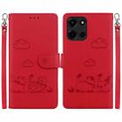 For Motorola Moto G 5G 2025 Cute Cats RFID Leather Phone Case(Red) - 1