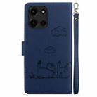 For Motorola Moto G 5G 2025 Cute Cats RFID Leather Phone Case(Blue) - 3