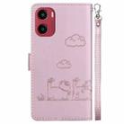 For Motorola Moto G05 / E15 Cute Cats RFID Leather Phone Case(Rose Gold) - 3