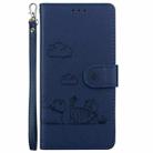 For Motorola Moto G05 / E15 Cute Cats RFID Leather Phone Case(Blue) - 2