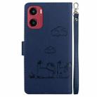For Motorola Moto G05 / E15 Cute Cats RFID Leather Phone Case(Blue) - 3