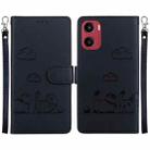 For Motorola Moto G05 / E15 Cute Cats RFID Leather Phone Case(Black) - 1