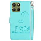 For Motorola Moto G15 Cute Cats RFID Leather Phone Case(Green) - 3