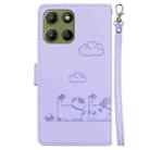 For Motorola Moto G15 Cute Cats RFID Leather Phone Case(Purple) - 3