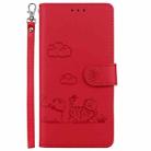 For Motorola Moto G15 Cute Cats RFID Leather Phone Case(Red) - 2