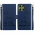 For Motorola Moto G15 Cute Cats RFID Leather Phone Case(Blue) - 1