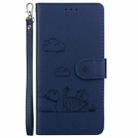 For Motorola Moto G15 Cute Cats RFID Leather Phone Case(Blue) - 2