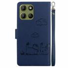 For Motorola Moto G15 Cute Cats RFID Leather Phone Case(Blue) - 3