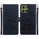 For Motorola Moto G15 Cute Cats RFID Leather Phone Case(Black) - 1