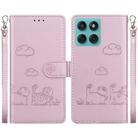 For Motorola Edge 60 Fusion / Edge 5G 2025 Cute Cats RFID Leather Phone Case(Rose Gold) - 1