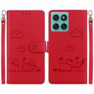 For Motorola Edge 60 Fusion / Edge 5G 2025 Cute Cats RFID Leather Phone Case(Red) - 1