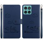 For Motorola Edge 60 Fusion / Edge 5G 2025 Cute Cats RFID Leather Phone Case(Blue) - 1