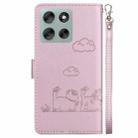 For Motorola Moto G56 5G / G66j 5G / G66y 5G Cute Cats RFID Leather Phone Case(Rose Gold) - 3