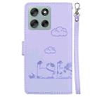 For Motorola Moto G56 5G / G66j 5G / G66y 5G Cute Cats RFID Leather Phone Case(Purple) - 3