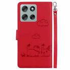 For Motorola Moto G56 5G / G66j 5G / G66y 5G Cute Cats RFID Leather Phone Case(Red) - 3