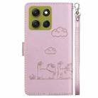 For Motorola Moto G86 5G Cute Cats RFID Leather Phone Case(Rose Gold) - 3