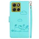For Motorola Moto G86 5G Cute Cats RFID Leather Phone Case(Green) - 3