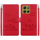 For Motorola Moto G86 5G Cute Cats RFID Leather Phone Case(Red) - 1