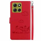 For Motorola Moto G86 5G Cute Cats RFID Leather Phone Case(Red) - 3