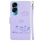 For Honor 90 Lite Cute Cats RFID Leather Phone Case(Purple) - 3