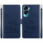 For Honor 90 Lite Cute Cats RFID Leather Phone Case(Blue) - 1