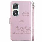 For Honor 90 Cute Cats RFID Leather Phone Case(Rose Gold) - 3