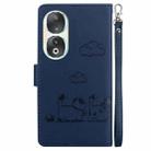 For Honor 90 Cute Cats RFID Leather Phone Case(Blue) - 3