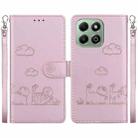 For Honor X6b Cute Cats RFID Leather Phone Case(Rose Gold) - 1