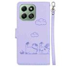 For Honor X6b Cute Cats RFID Leather Phone Case(Purple) - 3