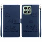 For Honor X6b Cute Cats RFID Leather Phone Case(Blue) - 1