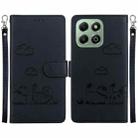 For Honor X6b Cute Cats RFID Leather Phone Case(Black) - 1