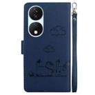 For Honor X7b / Play 50 Plus Cute Cats RFID Leather Phone Case(Blue) - 3