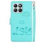 For Honor X8b Cute Cats RFID Leather Phone Case(Green) - 3