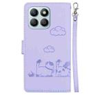 For Honor X8b Cute Cats RFID Leather Phone Case(Purple) - 3