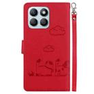 For Honor X8b Cute Cats RFID Leather Phone Case(Red) - 3