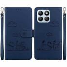 For Honor X8b Cute Cats RFID Leather Phone Case(Blue) - 1