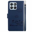 For Honor X8b Cute Cats RFID Leather Phone Case(Blue) - 3