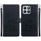 For Honor X8b Cute Cats RFID Leather Phone Case(Black) - 1