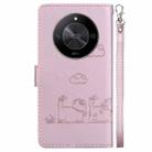 For Honor X9b / Magic6 Lite Cute Cats RFID Leather Phone Case(Rose Gold) - 3