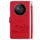 For Honor X9b / Magic6 Lite Cute Cats RFID Leather Phone Case(Red) - 3