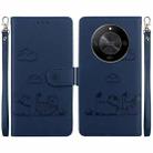 For Honor X9b / Magic6 Lite Cute Cats RFID Leather Phone Case(Blue) - 1
