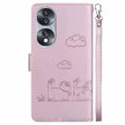 For Honor 70 Cute Cats RFID Leather Phone Case(Rose Gold) - 3