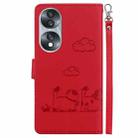 For Honor 70 Cute Cats RFID Leather Phone Case(Red) - 3