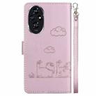 For Honor 200 5G Cute Cats RFID Leather Phone Case(Rose Gold) - 3