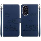 For Honor 200 5G Cute Cats RFID Leather Phone Case(Blue) - 1