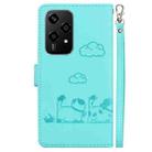 For Honor 200 Lite Global Cute Cats RFID Leather Phone Case(Green) - 3