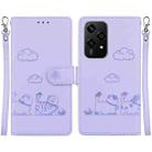 For Honor 200 Lite Global Cute Cats RFID Leather Phone Case(Purple) - 1