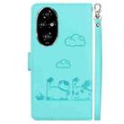 For Honor 200 Pro 5G Cute Cats RFID Leather Phone Case(Green) - 3