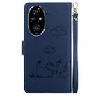 For Honor 200 Pro 5G Cute Cats RFID Leather Phone Case(Blue) - 3