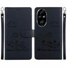 For Honor 200 Pro 5G Cute Cats RFID Leather Phone Case(Black) - 1